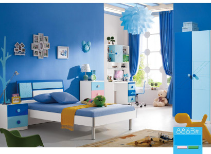 Children's Room Set Bed Wardrobe Modern Youth Bedroom New 4-piece Set
